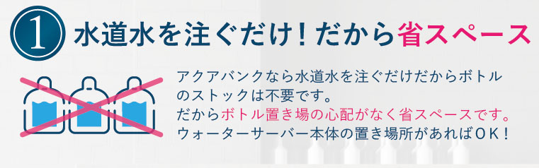 水道水を注ぐだけ！だから省スペース